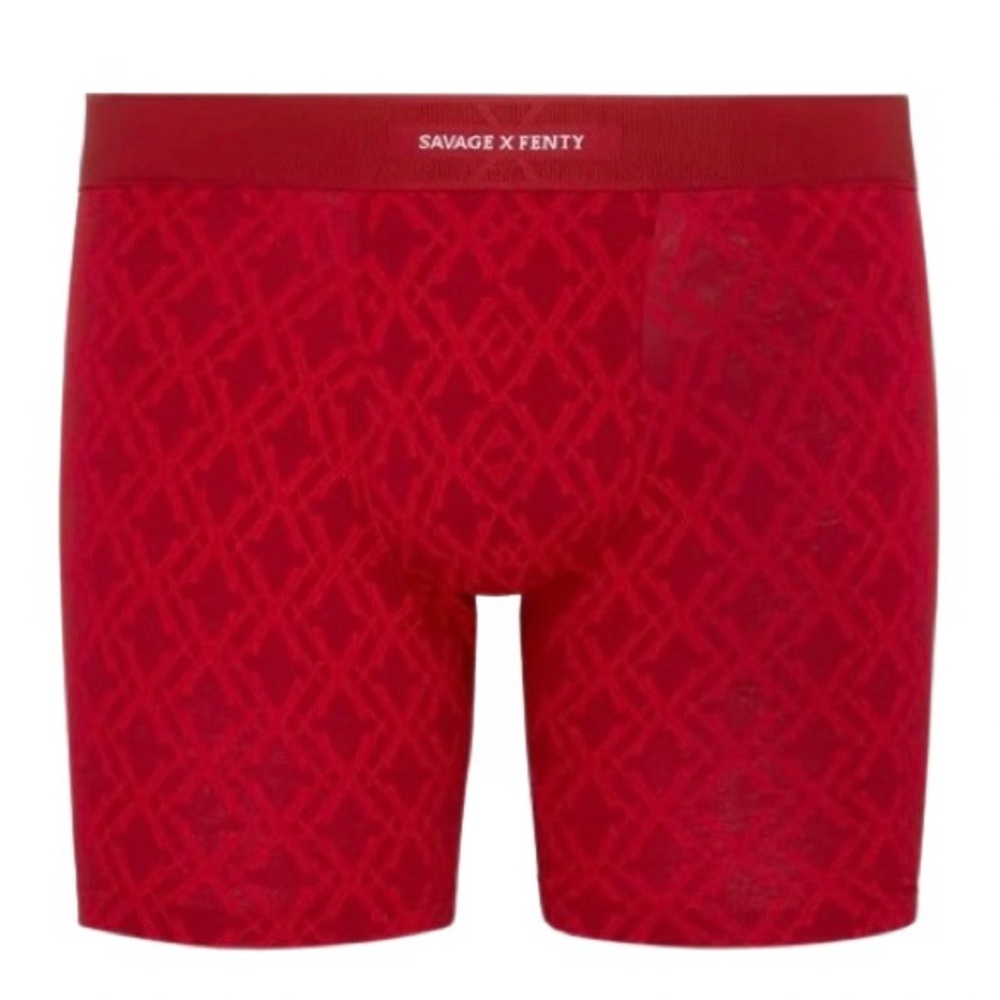 Savage X Fenty L Red Cognac X Hatch Monogram Print Savage X Boxer Briefs